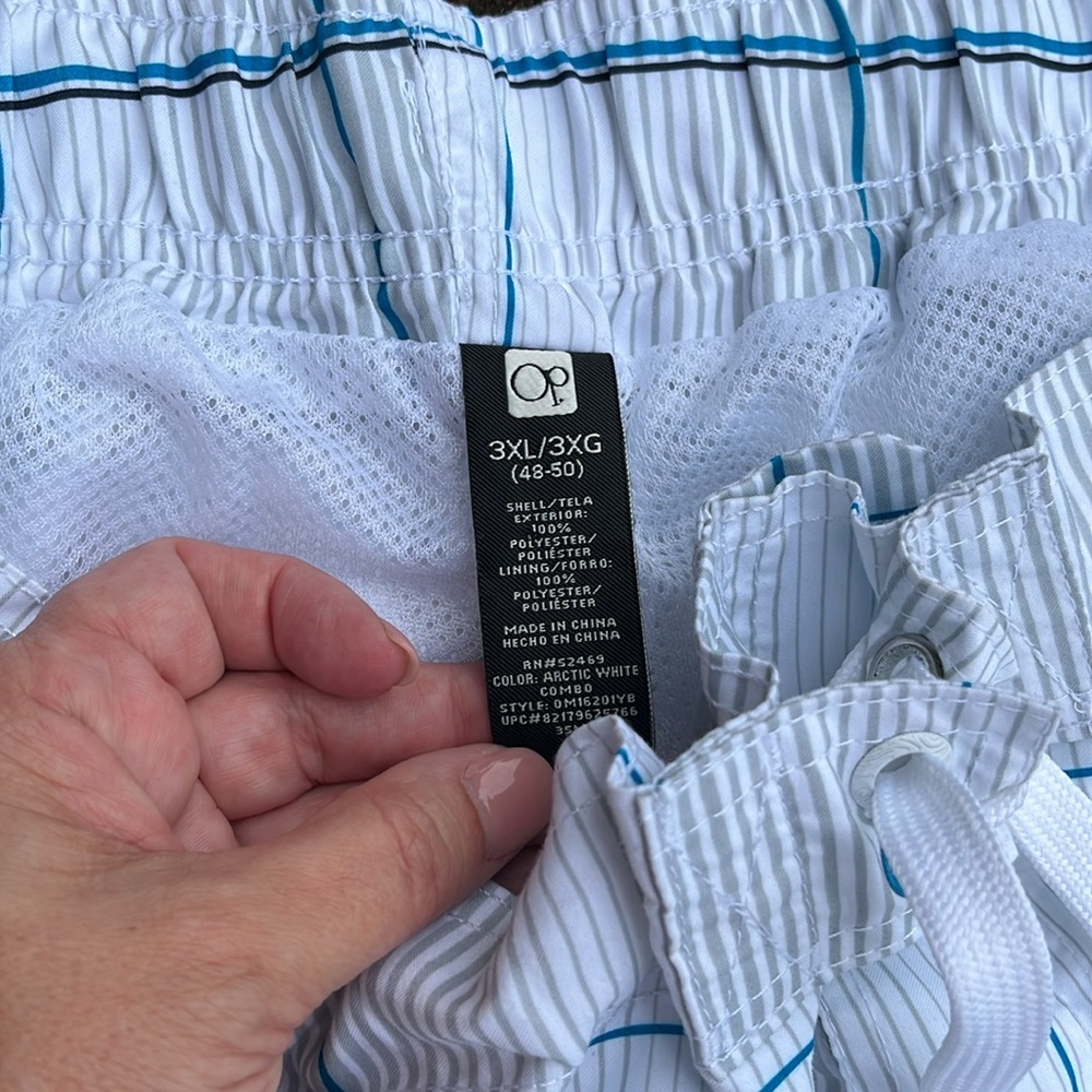 OP White and Blue swim trunks size 3XL - Picture 2 of 6
